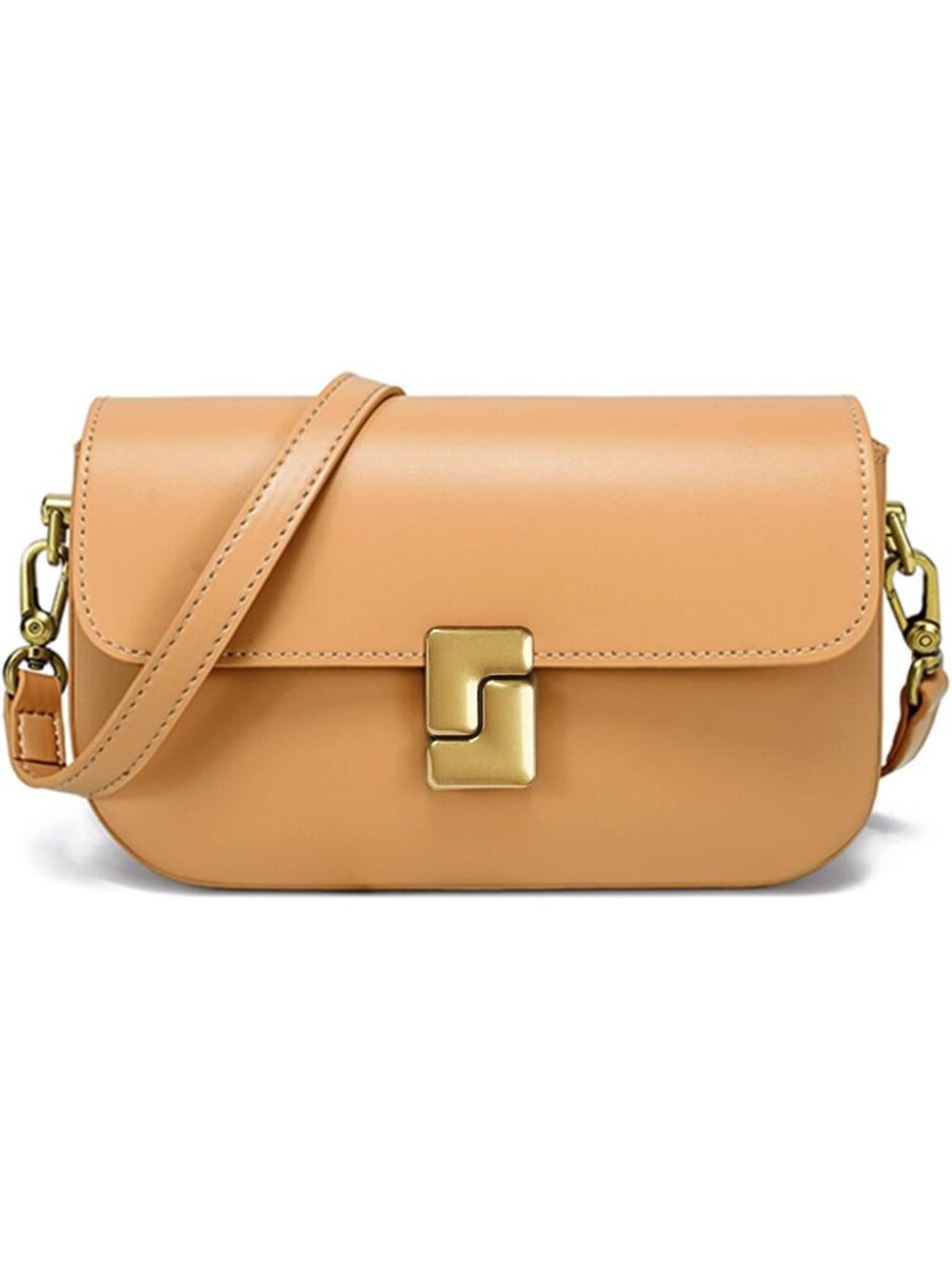 Women's Brown Small Leather Removable Strap Handle Sling Backpack Crossbody